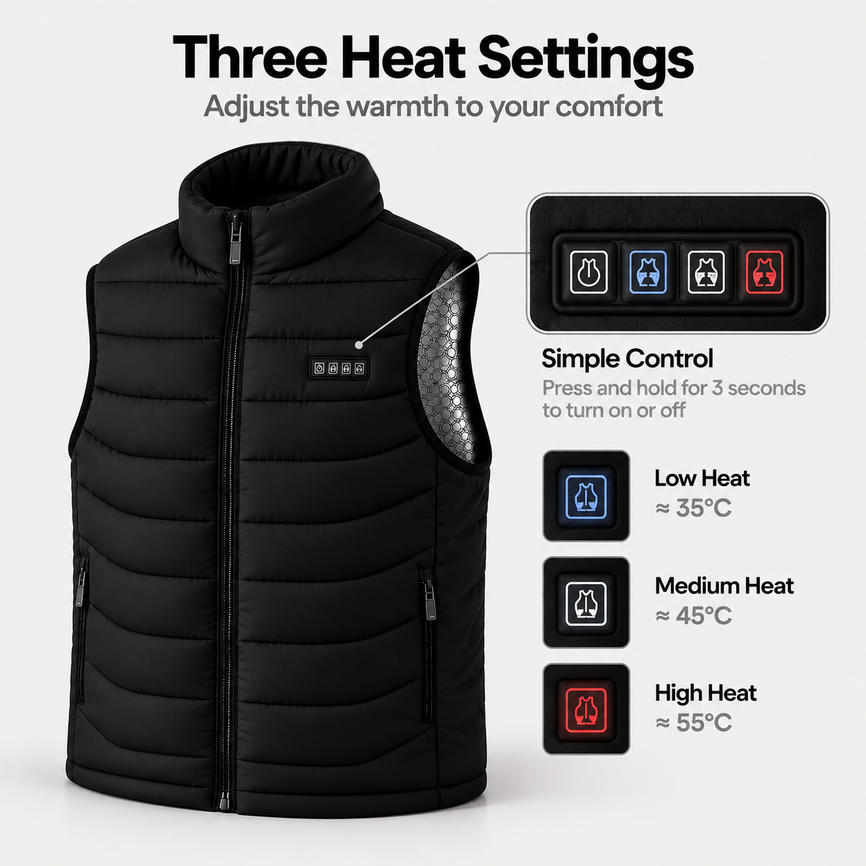 Heated jacket vest